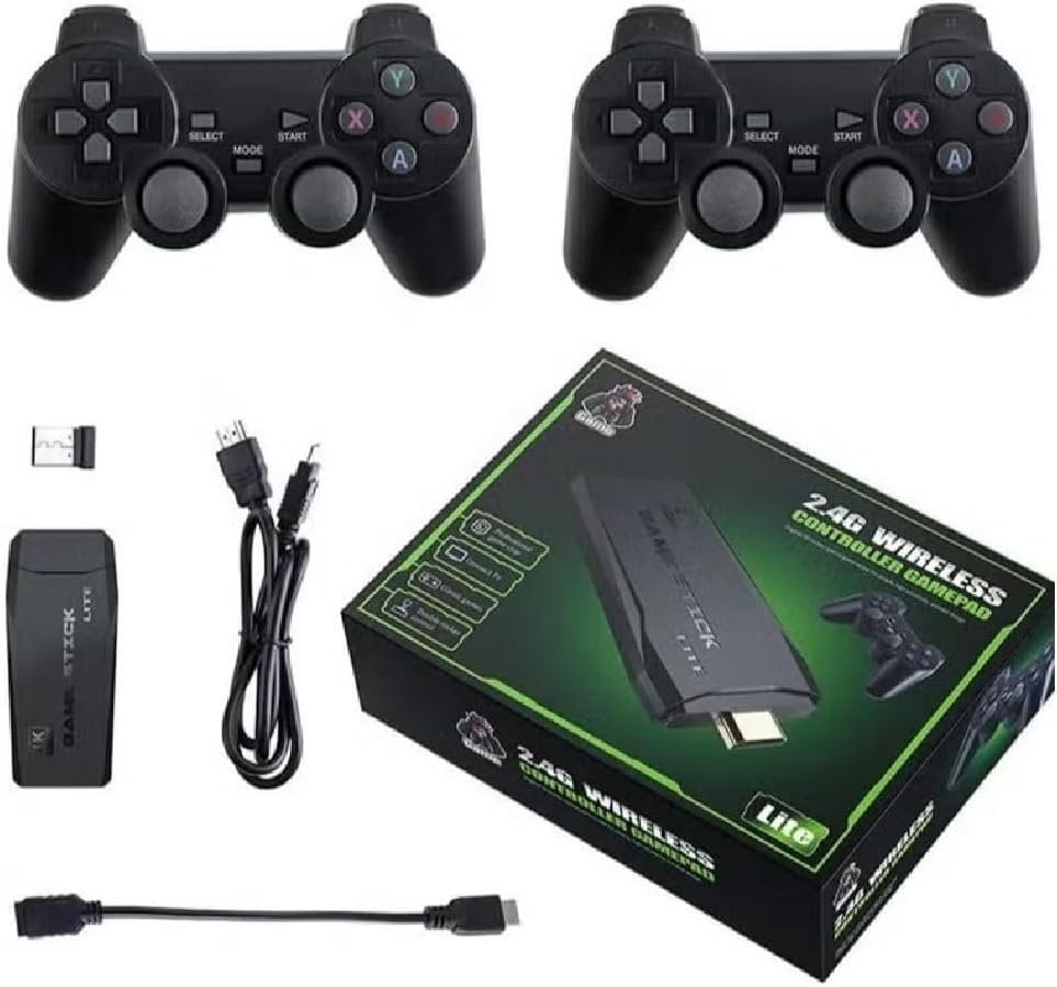 Game Stick Lite 4K Retro Game Console with 64GB Storage and 2 Controllers